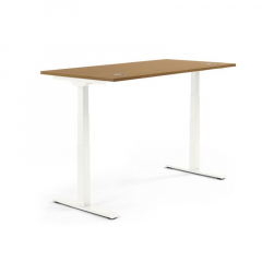 Schreibtisch 2000x605-1255x800mm Platte Nuss Gestell ws,