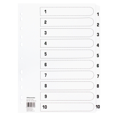 Soennecken Register Mylar 1605 1-10 weiß,