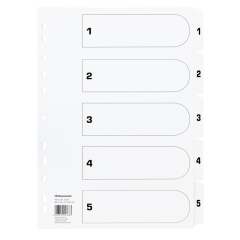 Soennecken Register Mylar 1604 1-5 weiß,