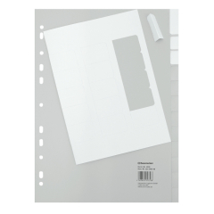 Soennecken Register 1516 DIN A4 blanko volle Höhe 10Blatt PP grau,