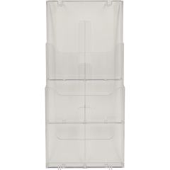 Exacompta Wandprospekthalter 74358D A4 hoch 3Fächer transparent,