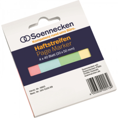 Soennecken Haftstreifen 5865 RC 20x50mm 40Bl. sort. 4 St./Pack.,