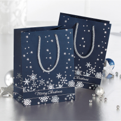 SIGEL Premium Geschenktasche GT111 175x230x100mm Silver Snowflakes,