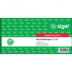 SIGEL Kurzmitteilung SD008 1/3 DIN A4 quer 2x40Blatt,