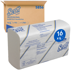 Scott Papierhandtuch Slimfold 5856 1lagig 29,5x19cm ws 1.760 Bl./Pack.,