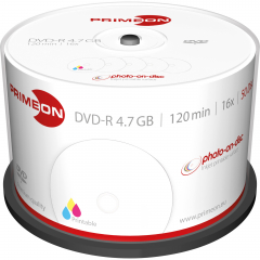 PRIMEON DVD-R 2761206 16x 4,7GB 120Min. bedruckbar 50 St./Pack.,