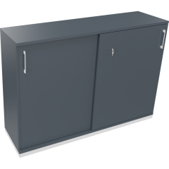 Schiebetürenschrank 3OH B1600xT442xH1133mm ws/Lavagrau,