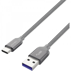 nevox USB-Kabel TC-1480 Nylon 2m silbergrau,