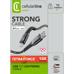 cellularline Kabel USB-A/Lightning TETRACABMFI1MK 1,2m sw,