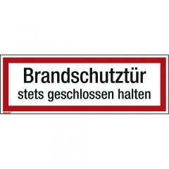 Hinweisschild Brandschutztür 297x105mm Folie,