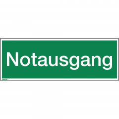 Hinweisschild Notausgang 297x105mm PVC,