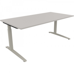 Schreibtisch Kufe Einzels. Quadrat B1800xT900xH650-850 si/Lichtgrau,