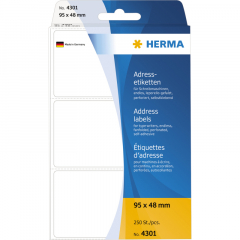 HERMA Adressetikett 4301 95x48mm weiß 250 St./Pack.,