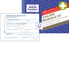 Avery Zweckform Meldeblock Erste Hilfe 313 A6 50 Blatt,