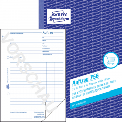 Avery Zweckform Auftragsformular 756 DIN A5 2x50Blatt,