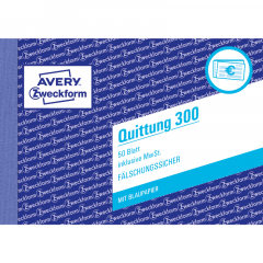 Avery Zweckform Quittung 300 DIN A6 quer 50Blatt,