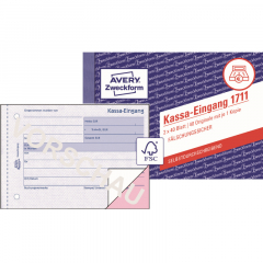 Avery Zweckform Kassa-Eingangsbuch 1711 DIN A6 quer 2fach,