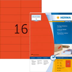 HERMA Etikett 4257 105x37mm A4 rot 1.600 St./Pack.,