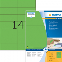 HERMA Etikett 4559 105x42,3mm A4 grün 1.400 St./Pack.,