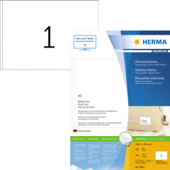 HERMA Etikett PREMIUM 8690 148,5x205mm weiß 400 St./Pack.,