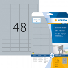 HERMA Typenschildetikett 4221 45,7x21,2mm silber 1.200 St./Pack.,