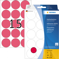 HERMA Markierungspunkt 2276 32mm leuchtrot 360 St./Pack.,