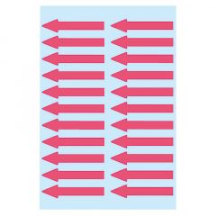 HERMA Hinweisetikett 4143 Pfeil 38x7mm leuchtrot 88 St./Pack.,