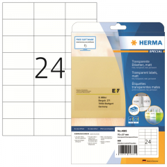 HERMA Etikett 4685 70x37mm Folie transparent 600 St./Pack.,