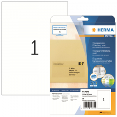 HERMA Folienetikett 4375 210x297mm transparent 25 St./Pack.,