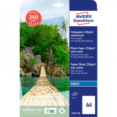 Avery Zweckform Fotopapier Premium 2559-20 DIN A4 250g ws 20 Bl./Pack.,