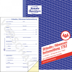 Avery Zweckform Urlaubsantrag 1753 DIN A5 sd 2x40Bl.,