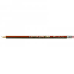 Faber-Castell Bleistift DESSIN 2001 112100 HB rot/gold +Radierer,