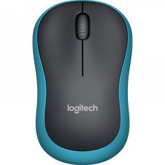 Logitech Maus M185 910-002239 kabellos schwarz/blau,