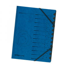 Herlitz Ordnungsmappe 10843316 DIN A4 12 Fächer Karton blau,