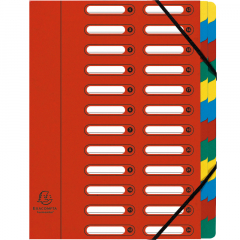 Exacompta Ordnungsmappe Harmonika 55245E DIN A4 24Fächer rot,