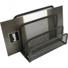 helit Briefständer Mesh H2518395 14x7x9,7cm 3Fächer Metall schwarz,