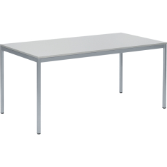 Konferenztisch 1.600x800mm Gestell alusilber Platte lichtgrau,