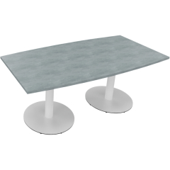 Bespr.ti. Tonneau Tellerfuß Rund B1800xT800/900xH720 ws/Beton,