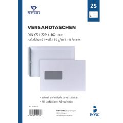 POSTHORN Versandtasche 05440619 C5 mF hk weiß 25 St./Pack.,