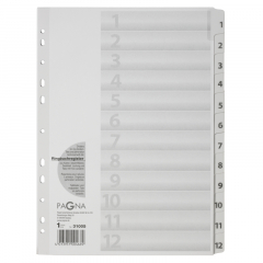 PAGNA Register 31005-08 1-12 DIN A4 12tlg ws,