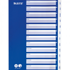 Leitz Plastikregister Jan-Dez 12546001 A4 PP ws,