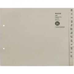 Leitz Registerserie 13360085 DIN A4 A-Z für 36 Ordner Tauenpapier grau,