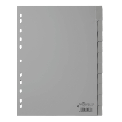 Ordnerregister f A4 10tlg gr PP mit umschweißte Taben,