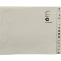 Leitz Registerserie 13240085 DIN A4 A-Z für 24Ordner Tauenpapier grau,