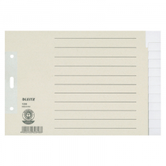 Leitz Register 12260085 DIN A5 quer blanko volle Höhe 100g Papier grau,