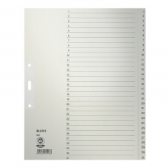 Leitz Register 12310085 DIN A4 1-31 volle Höhe Papier grau,