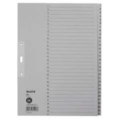 Leitz Register 12310085 DIN A4 1-31 volle Höhe Papier grau,