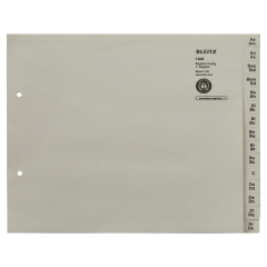 Leitz Registerserie 13060085 DIN A4 A-Z für 6Ordner Tauenpapier grau,