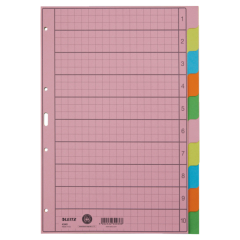 Leitz Register 43400000 blanko DIN A4 10teilig Papier sortiert,