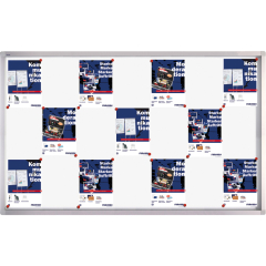 Franken Schiebeglasvitrine Schreibtafel SK6124 99x184x4,6cm ws,